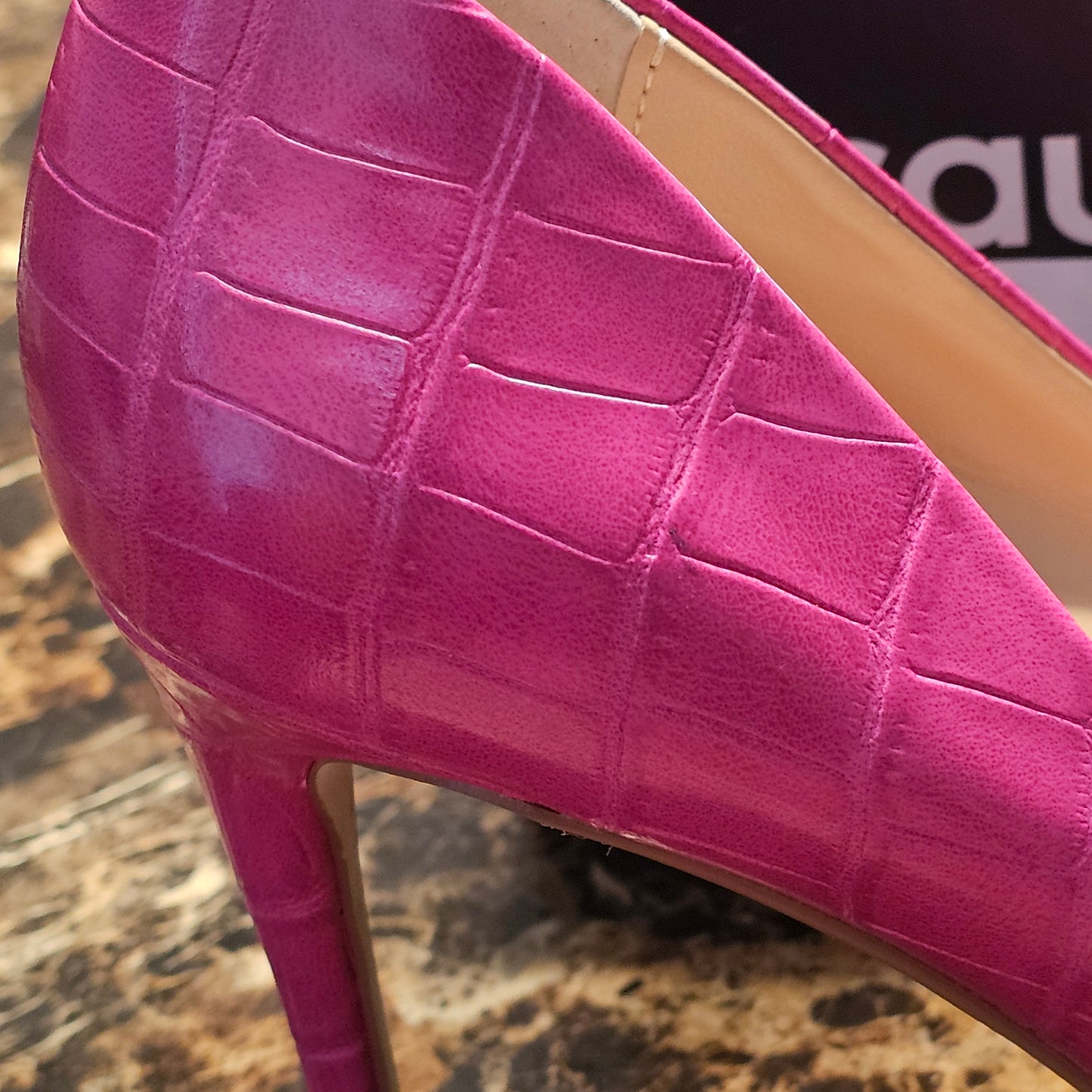 Steve Madden Hot Pink Croc Embossed Pointed Toe Stiletto Pumps - Women's Size 8