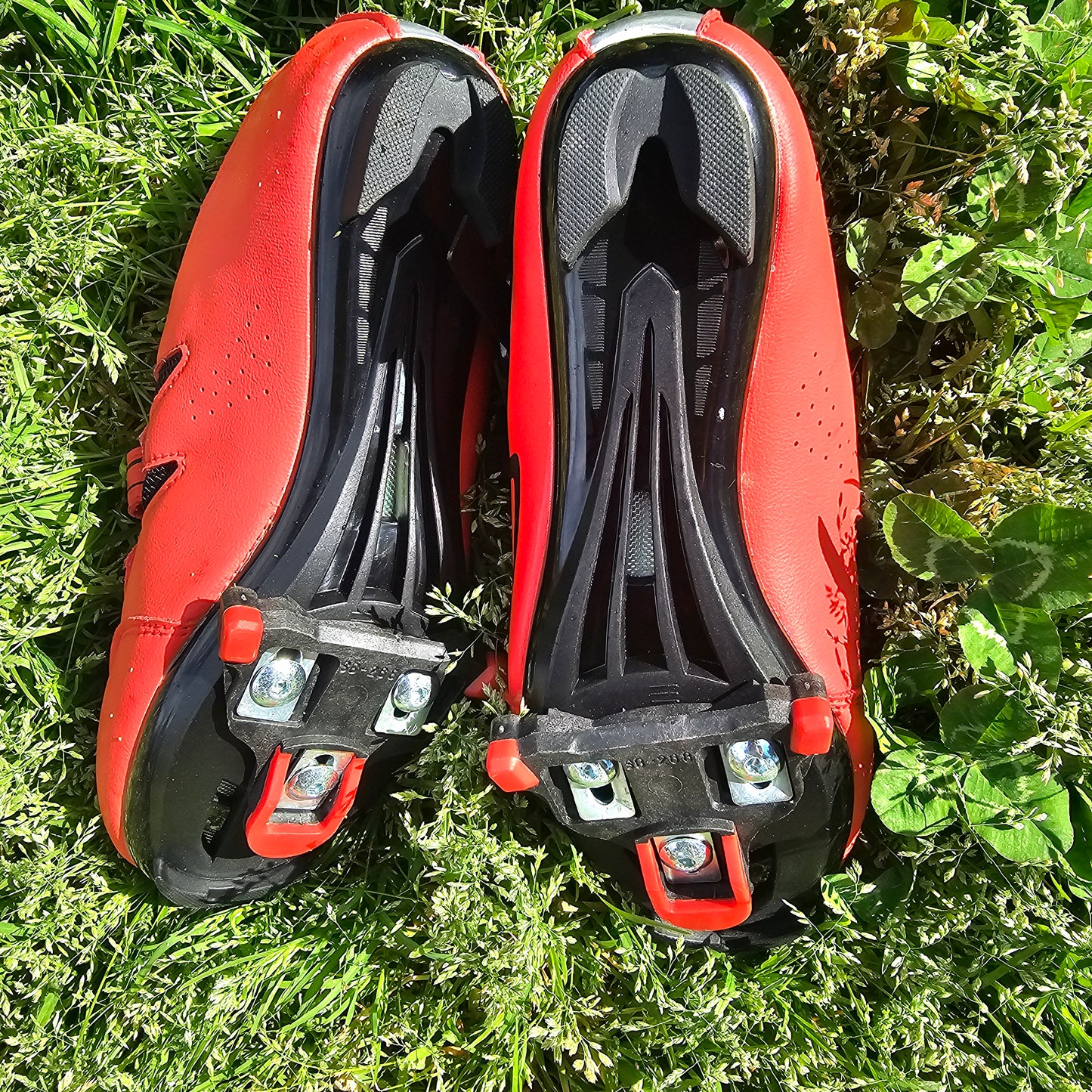 SeeleQier Men’s Women’s Cycling Shoes - Red/Orange Road Bike Shoes - Size 39