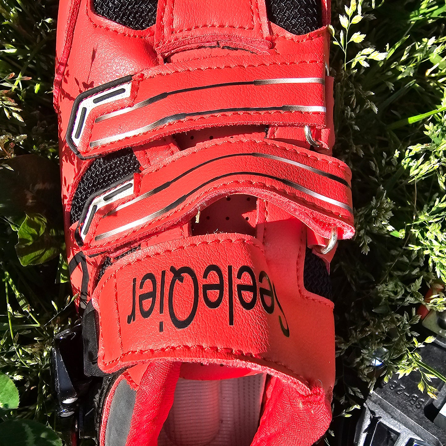 SeeleQier Men’s Women’s Cycling Shoes - Red/Orange Road Bike Shoes - Size 39