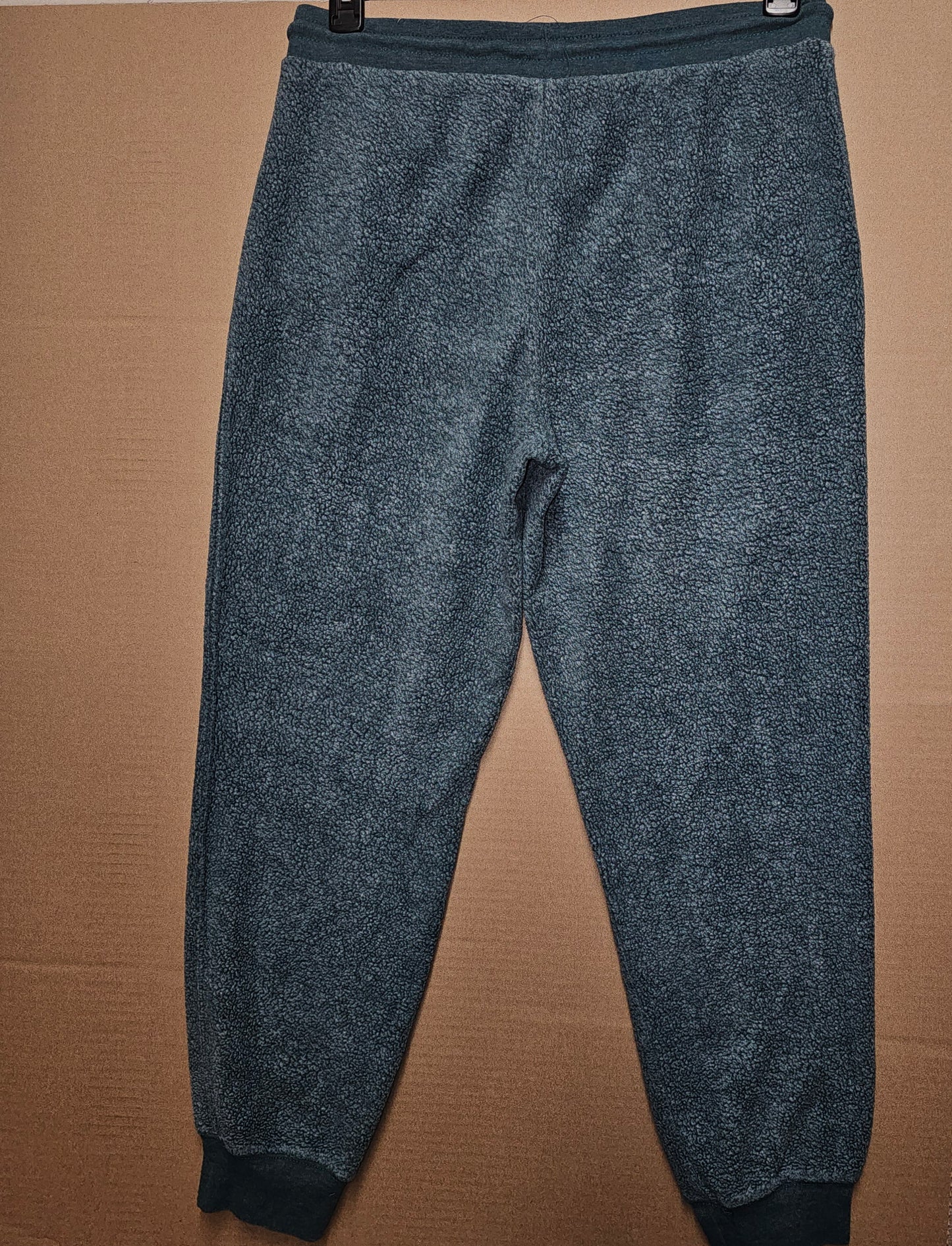 Member's Mark Astro Teal Reverse Fleece Jogger Pants Men's Size L Soft Sherpa Cuffed