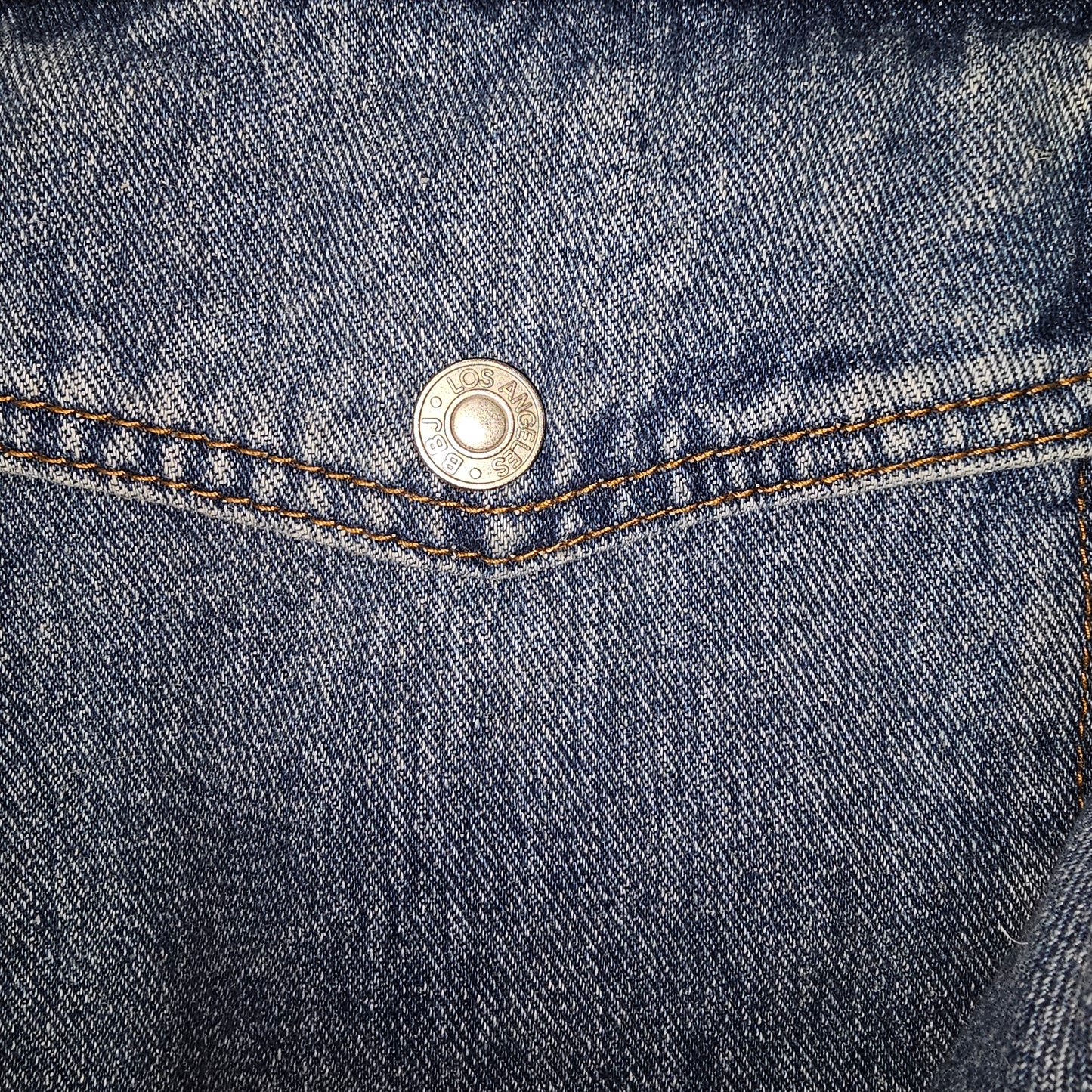 BBJ Los Angeles Denim Jacket Women's XL Blue High Low Frayed Hem Crop Shacket