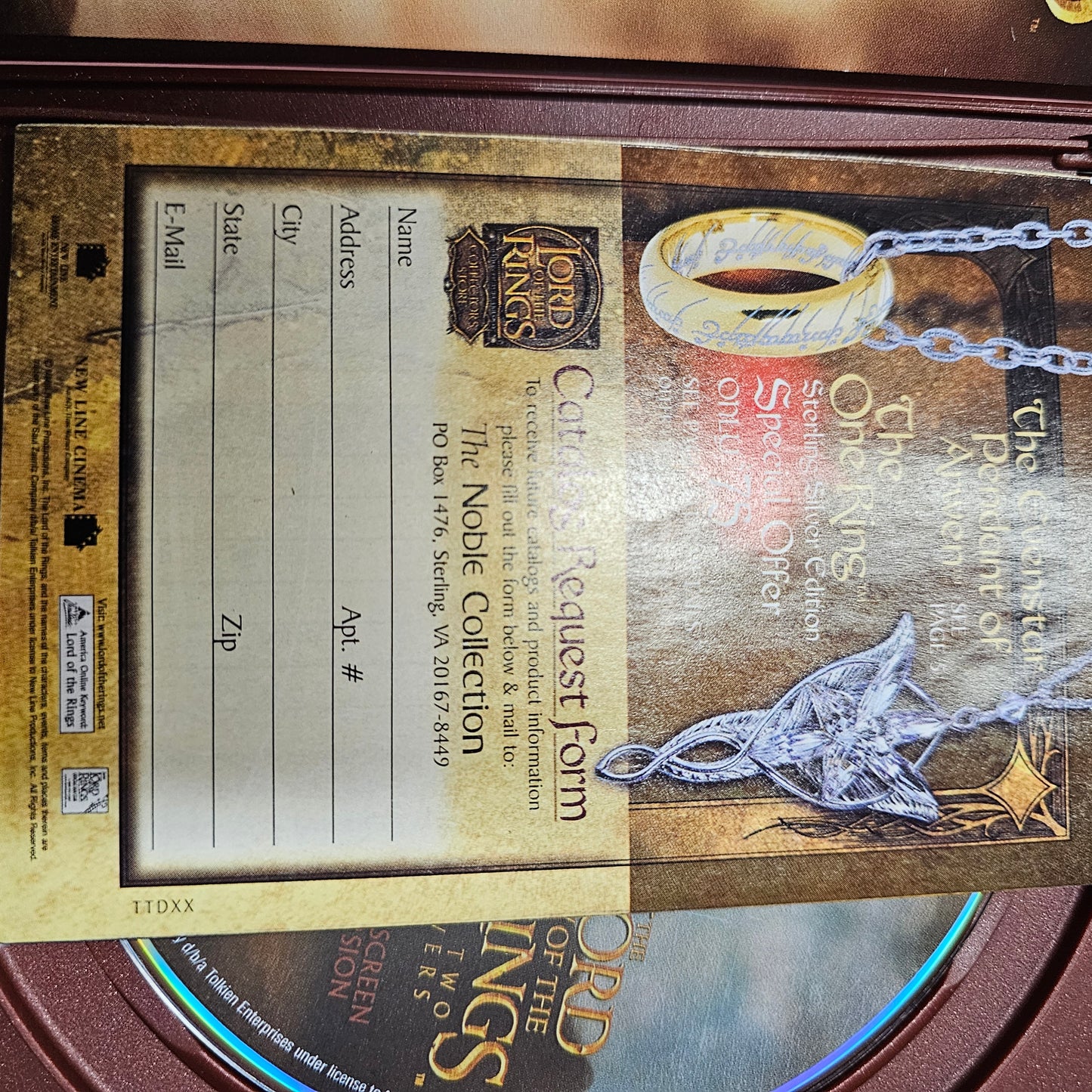 Lord of the Rings The Two Towers DVD 2-Disc Set Fullscreen Edition - Complete W/ Inserts