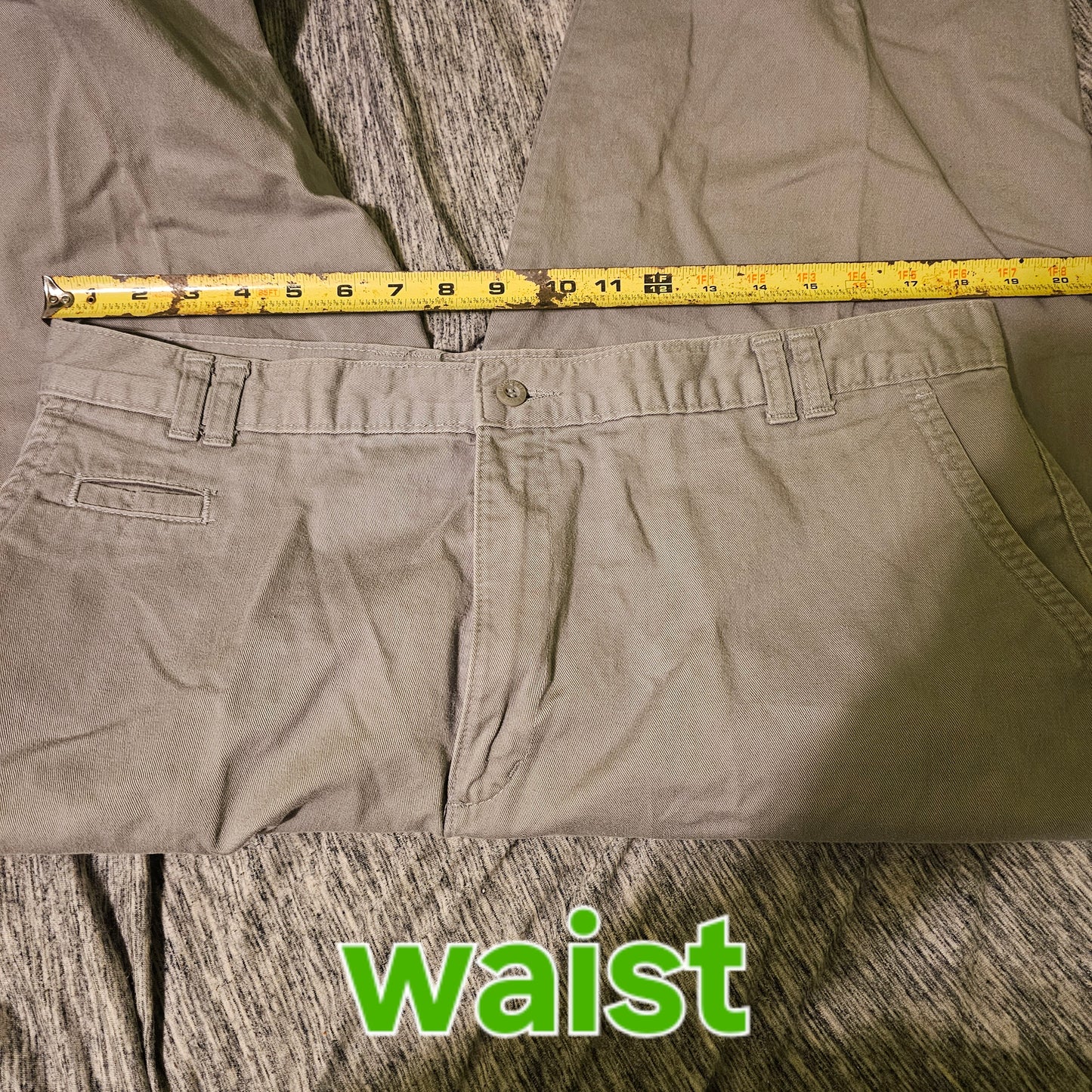 Dockers Levi Strauss Chinos Vintage Style Cropped Pants Grey Khaki Business Casual