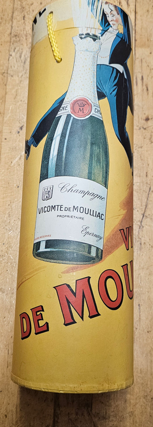 Vintage Style Vicomte de Moulliac Champagne Bottle Gift Tube - 2003 Applejack Licensing