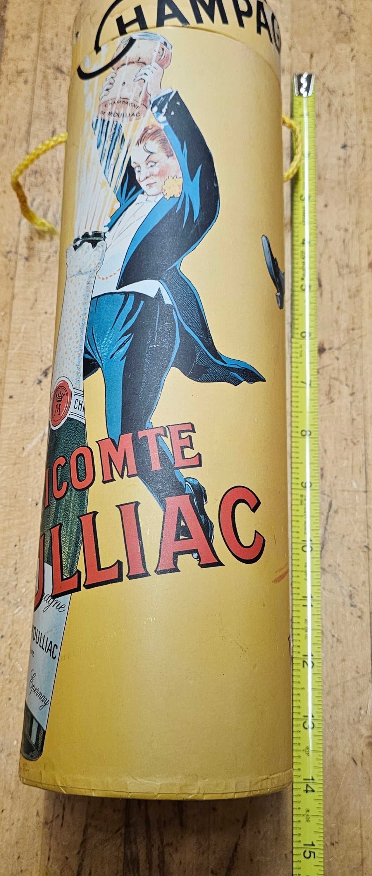 Vintage Style Vicomte de Moulliac Champagne Bottle Gift Tube - 2003 Applejack Licensing