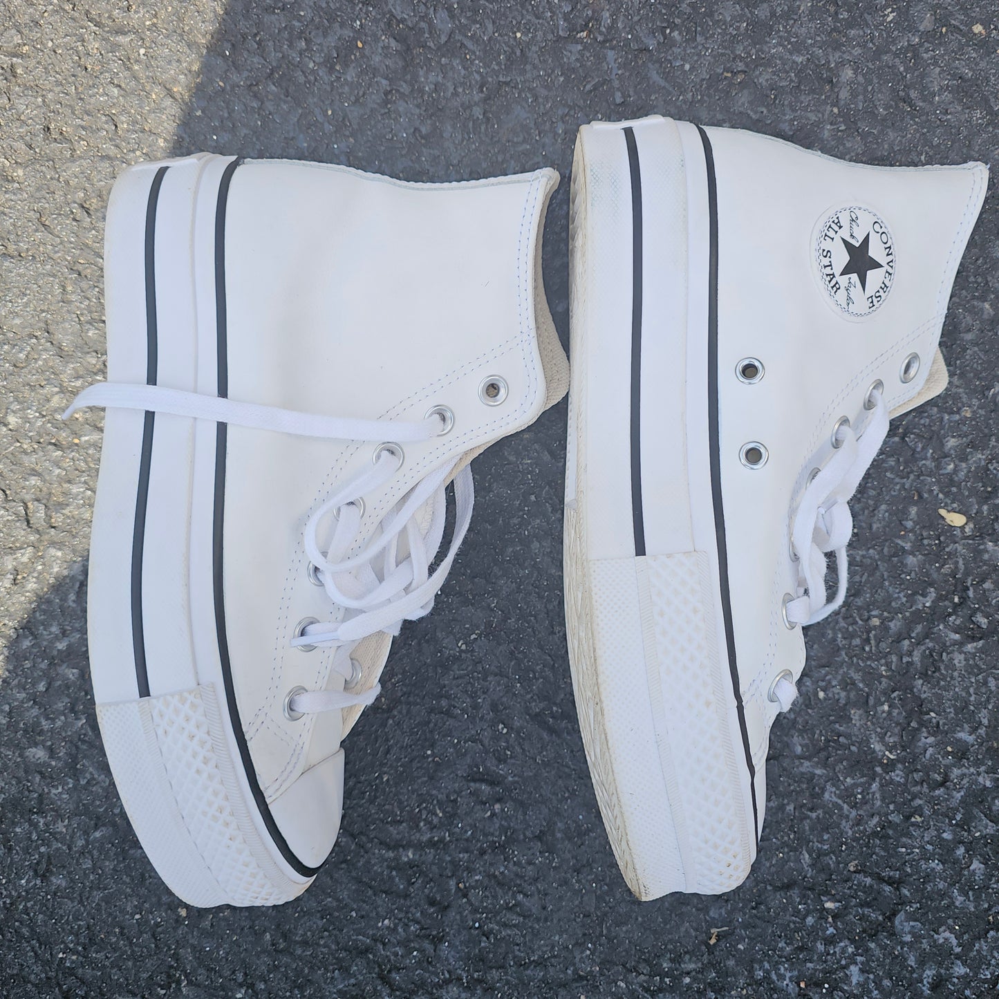 Converse Chuck Taylor All Star Lift High Platform White Leather Sneakers Women's Size 6 (561676C)