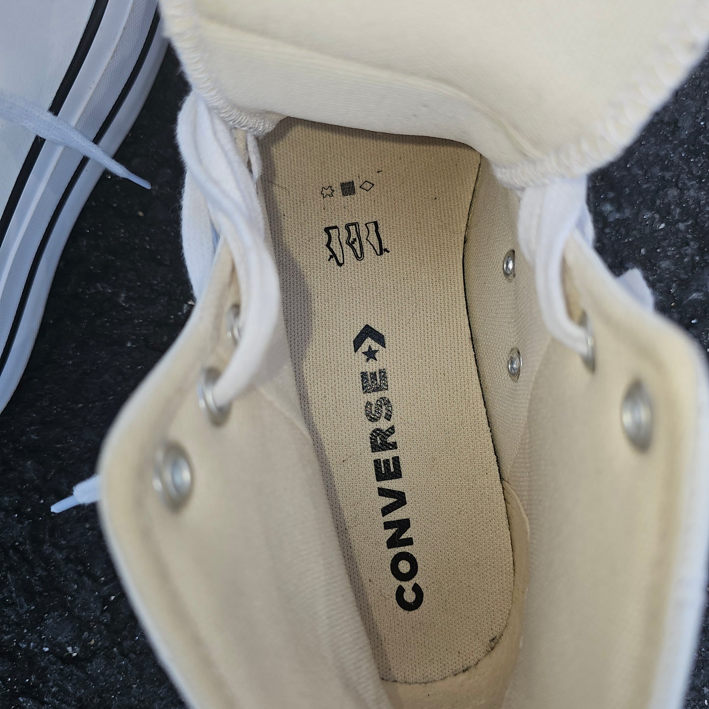 Converse Chuck Taylor All Star Lift High Platform White Leather Sneakers Women's Size 6 (561676C)
