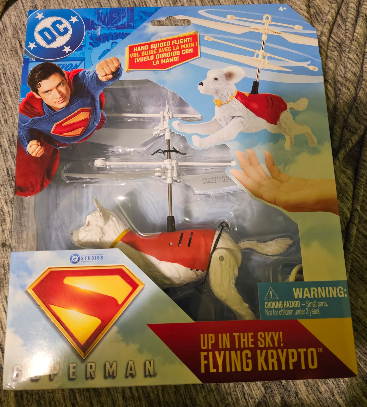 DC Studios Superman Up In The Sky! Flying Krypto Superdog RC Toy New