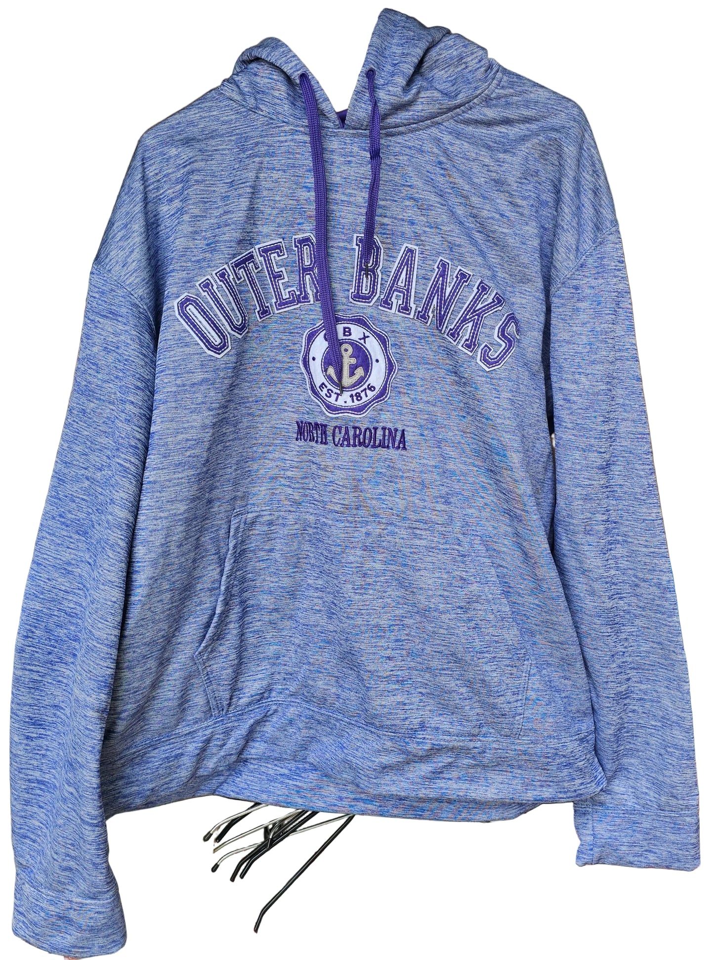 Outer Banks Authentic Hoodie XL Blue Purple Space Dye Graphic Pullover