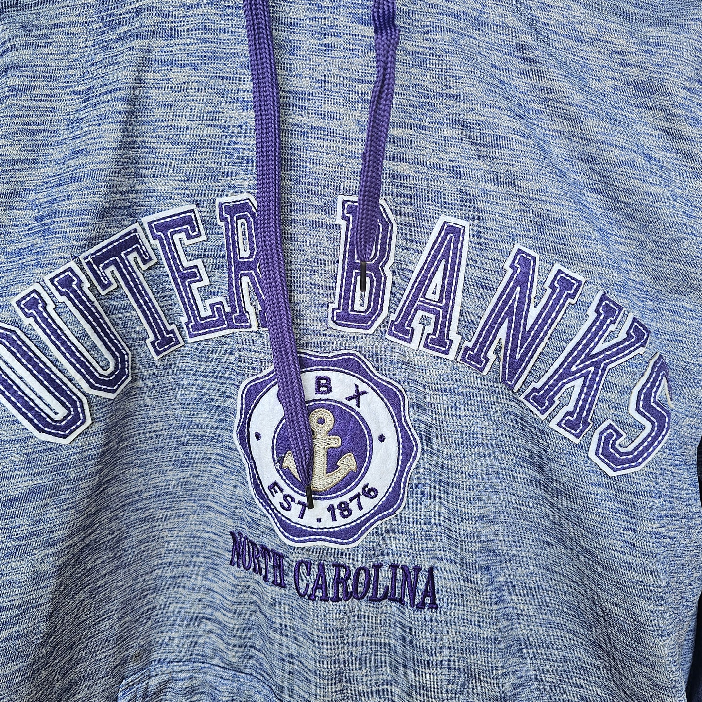 Outer Banks Authentic Hoodie XL Blue Purple Space Dye Graphic Pullover