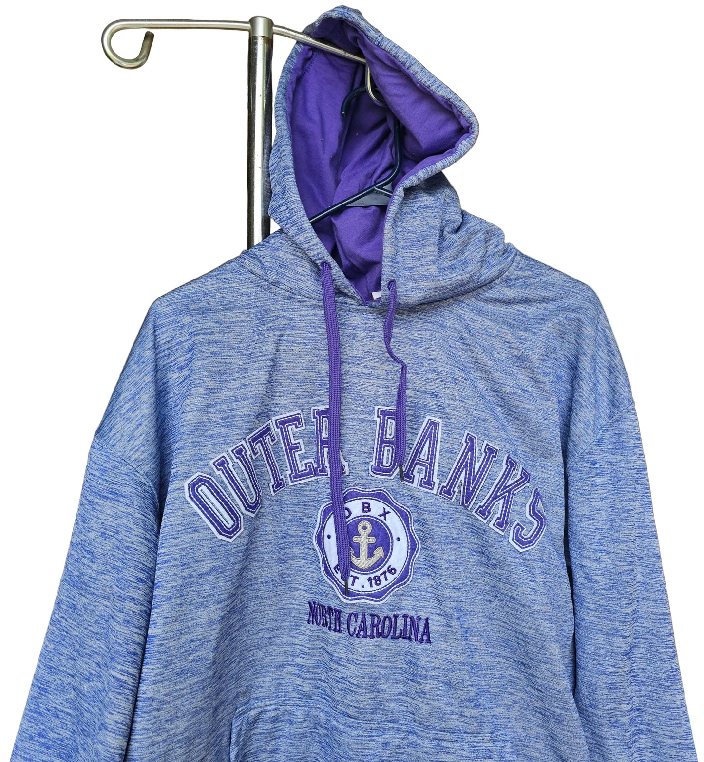 Outer Banks Authentic Hoodie XL Blue Purple Space Dye Graphic Pullover