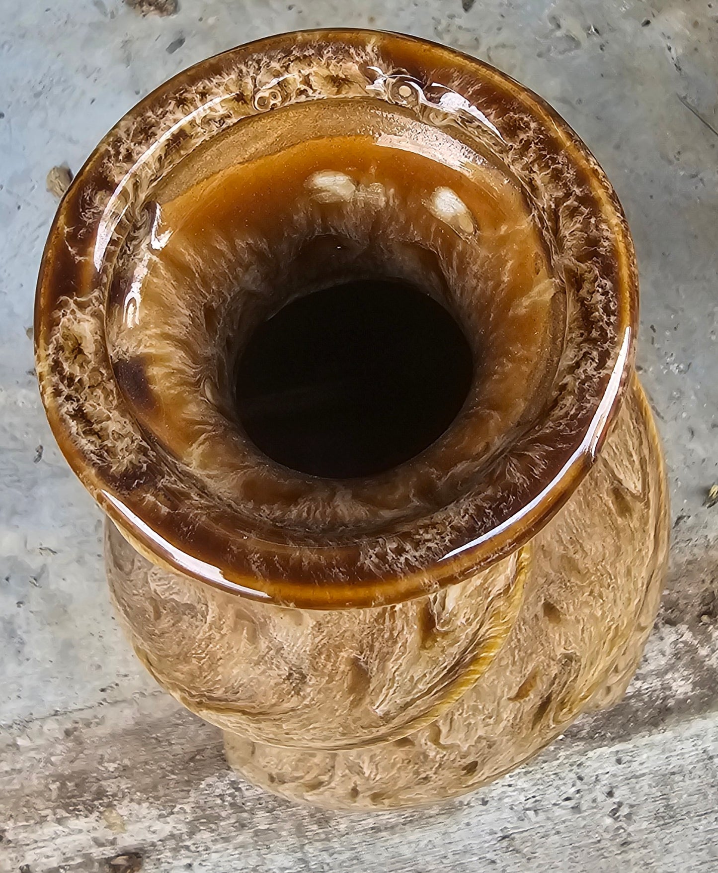 Modern Sculptural Swirl Drip Glaze Ceramic Vase