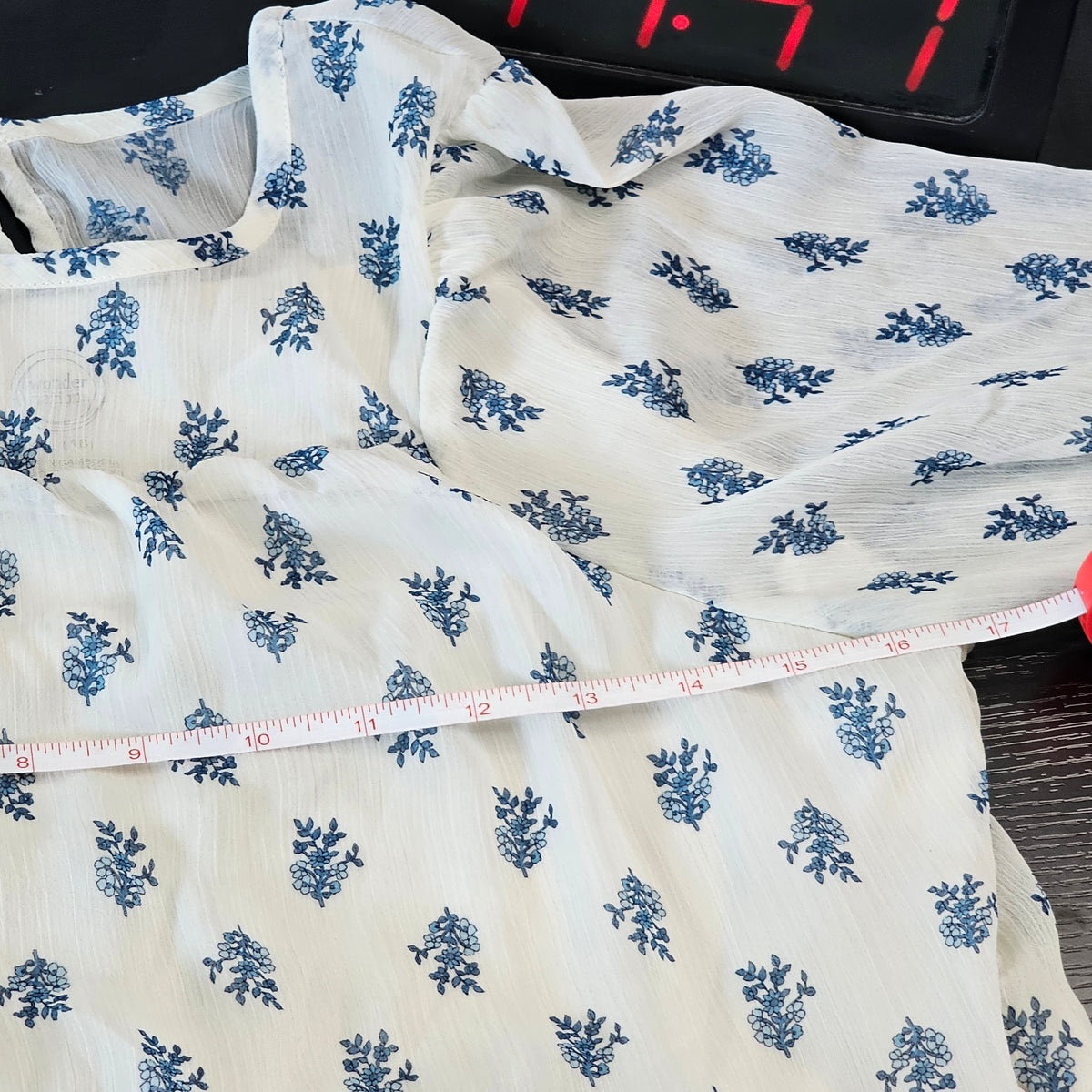 Wonder Nation Girls Tiered Chiffon Dress Cream Blue Floral Size XXL 18 Flounce Brand: Wonder Nation