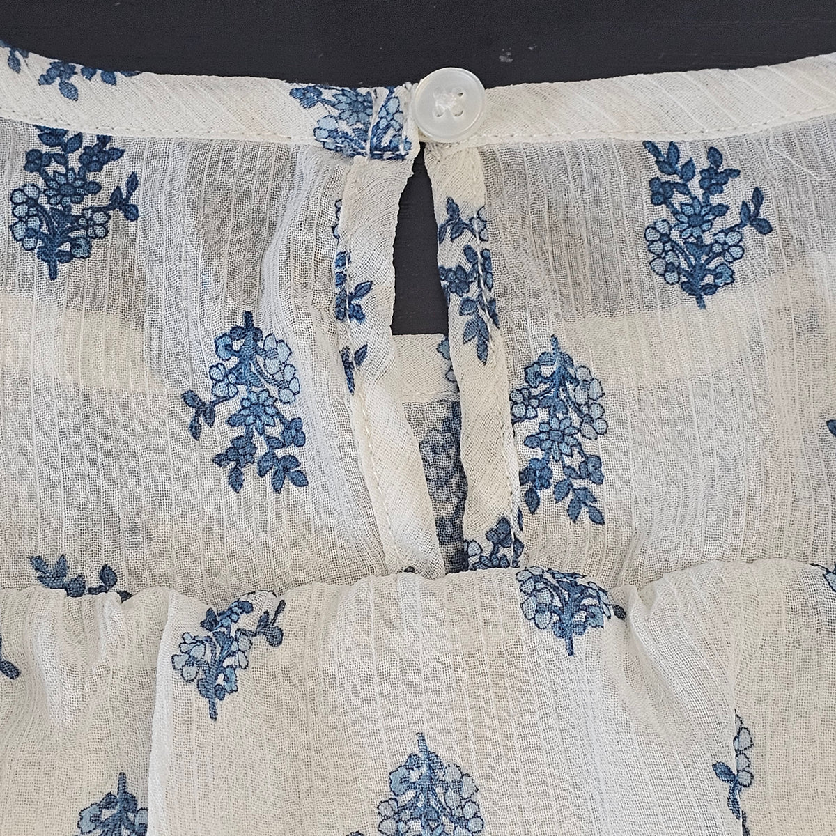Wonder Nation Girls Tiered Chiffon Dress Cream Blue Floral Size XXL 18 Flounce Brand: Wonder Nation