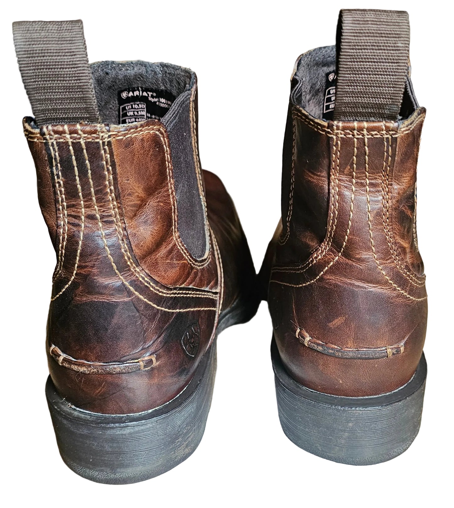 Ariat Men's 10.5 D ATS Pro Brown Leather Square Toe Chelsea Boots Style 10019848