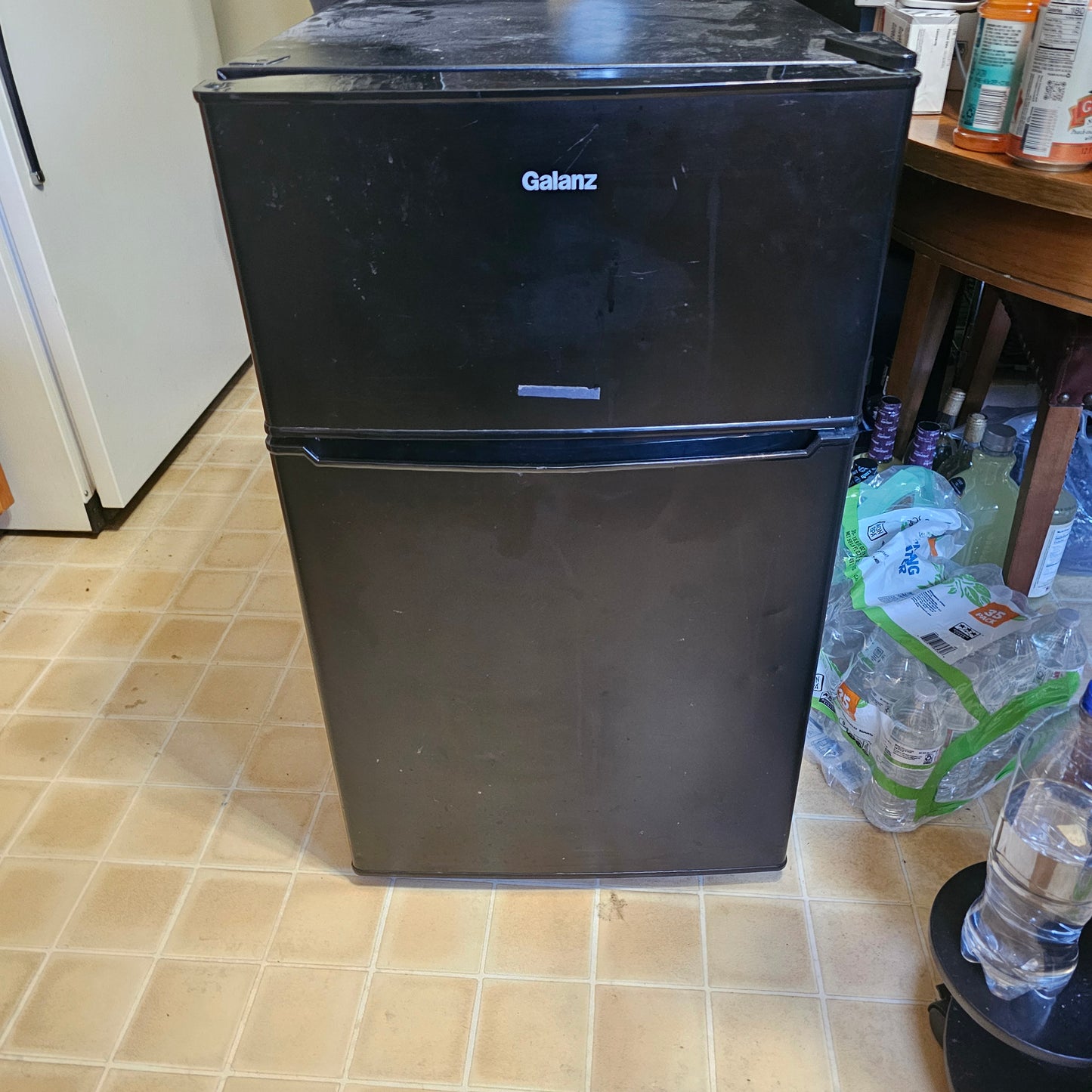 Galanz 3.1 Cu Ft Mini Fridge with Freezer Dual Door Black Refrigerator GL31BK