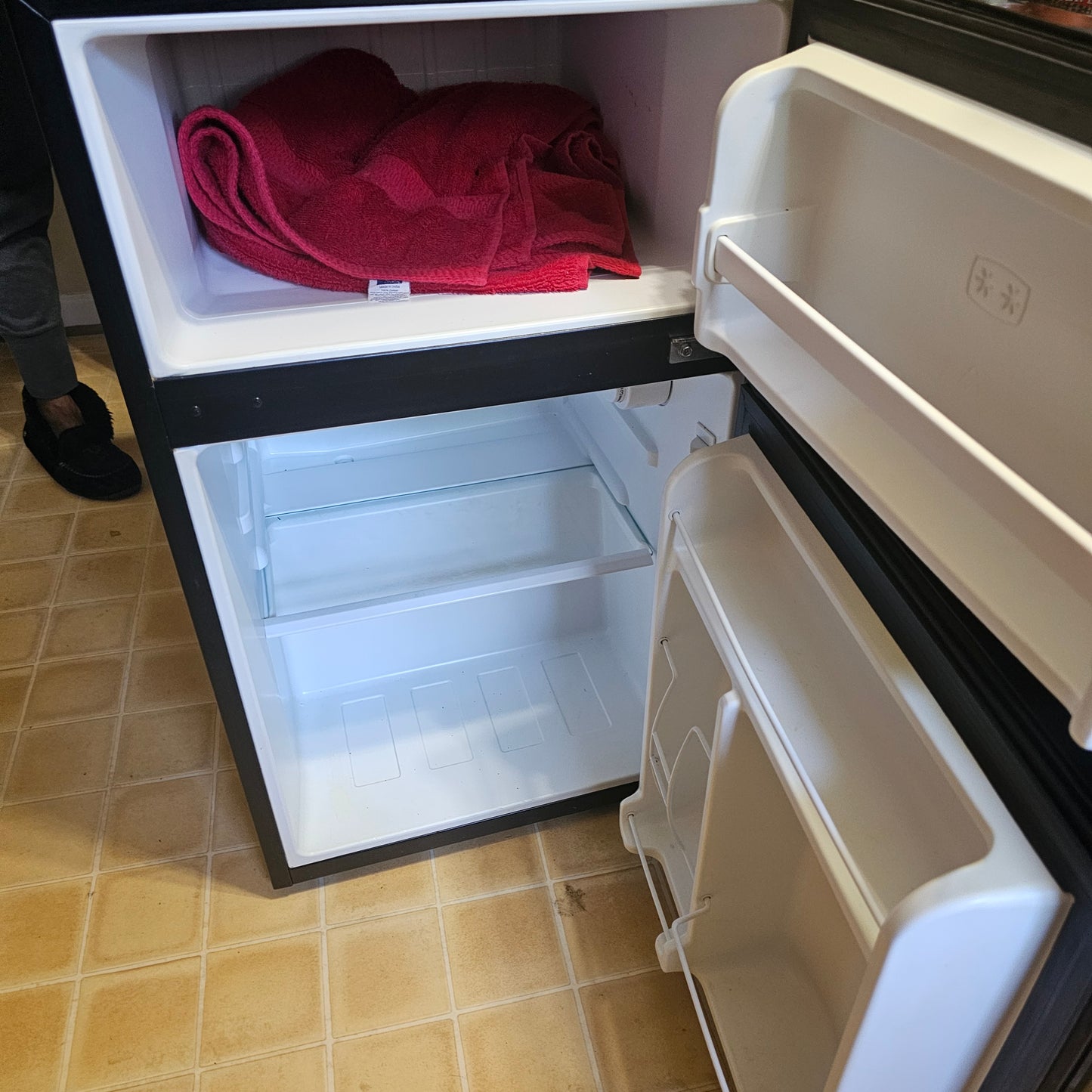 Galanz 3.1 Cu Ft Mini Fridge with Freezer Dual Door Black Refrigerator GL31BK