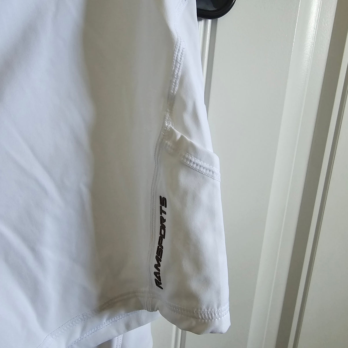 Ramsports Racer Flare Dress | White & Brown Tennis Pickleball Dress activewear size M