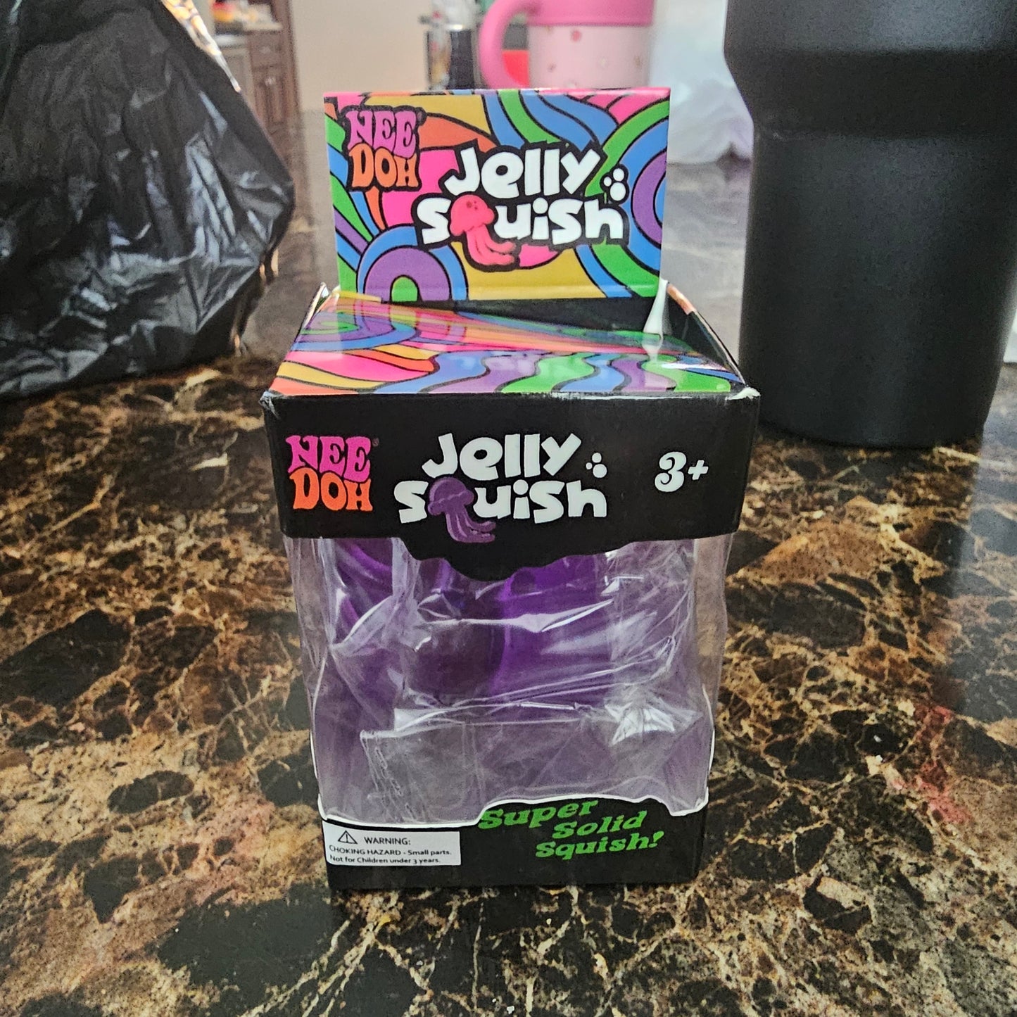 Nee-Doh Jelly Squish Purple Sensory Fidget Toy Schylling Super Solid Squish New