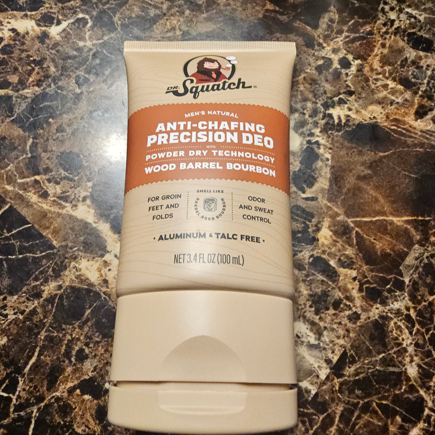 Lot of 2 Dr. Squatch Anti-Chafing Precision Deo Wood Barrel Bourbon 3.4 oz New