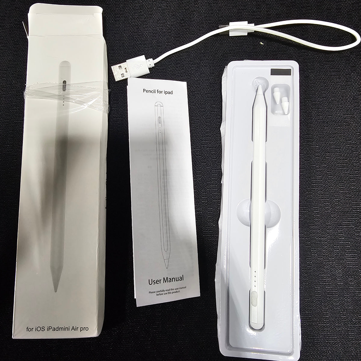 Active Stylus Pen for Apple iPad Air / Pro / Mini – White Digital Pencil with 2 Extra Nibs & Charger
