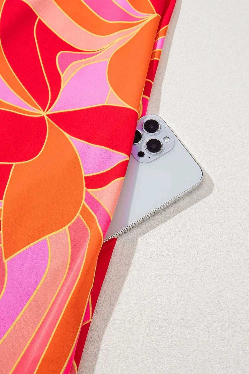 Contrast Grecian Neck Maxi Dress