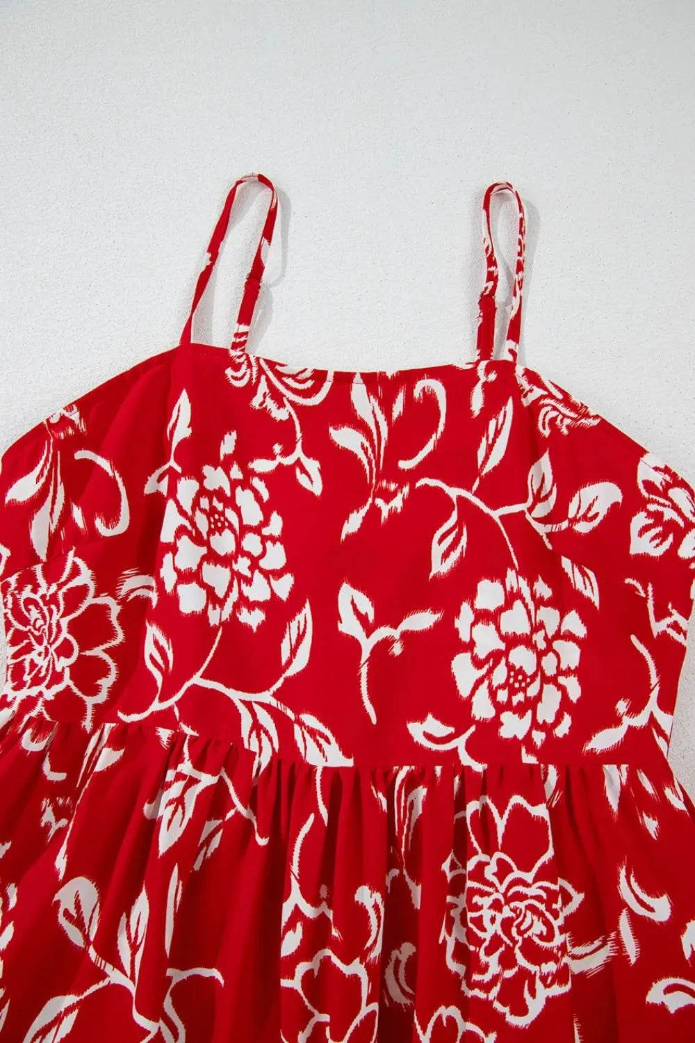 Floral Printed Spaghetti Strap Empire Waist Maxi Dress