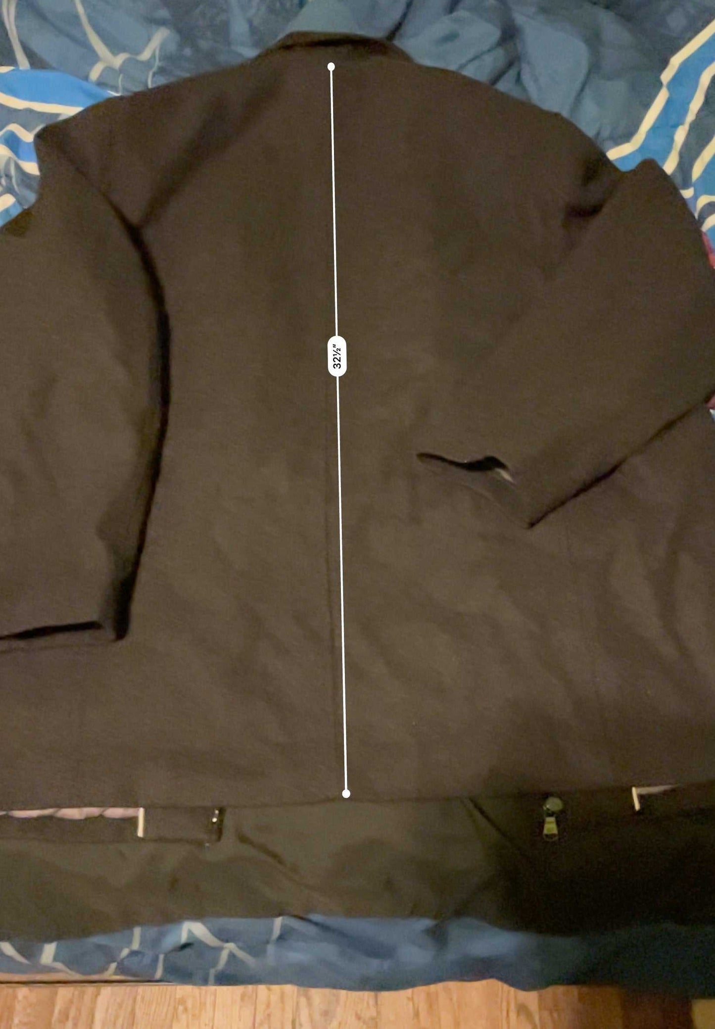 Calvin Klein Black Wool Blend Mens Double Zip Coat Size XL