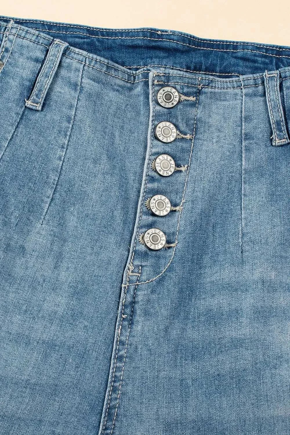 Button Fly High Waist Jeans