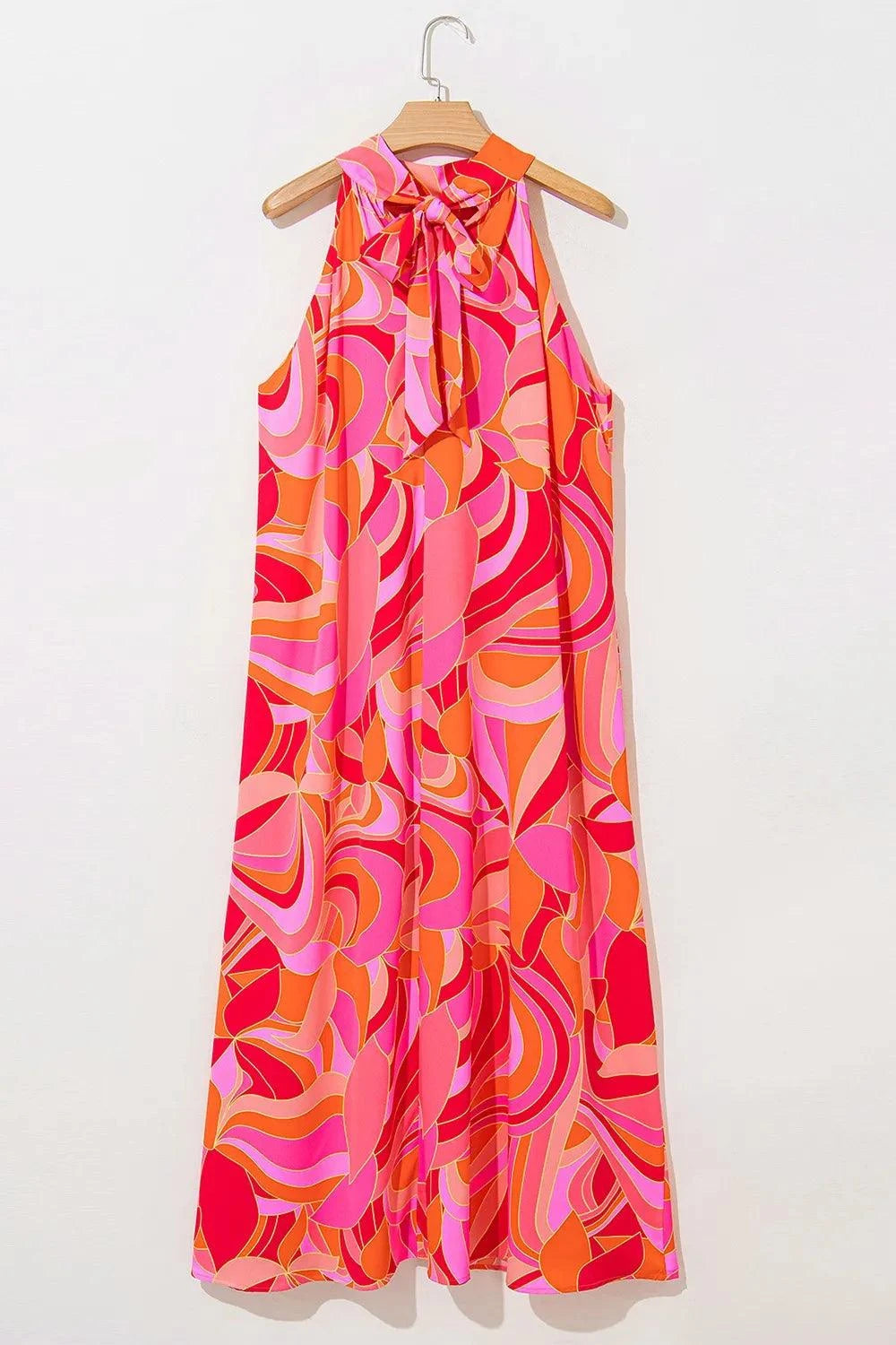 Contrast Grecian Neck Maxi Dress