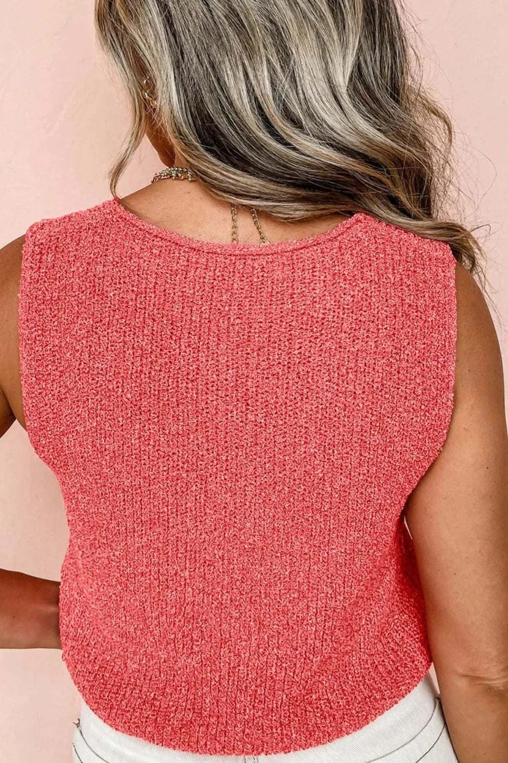 Double Tie V Neck Sweater Vest