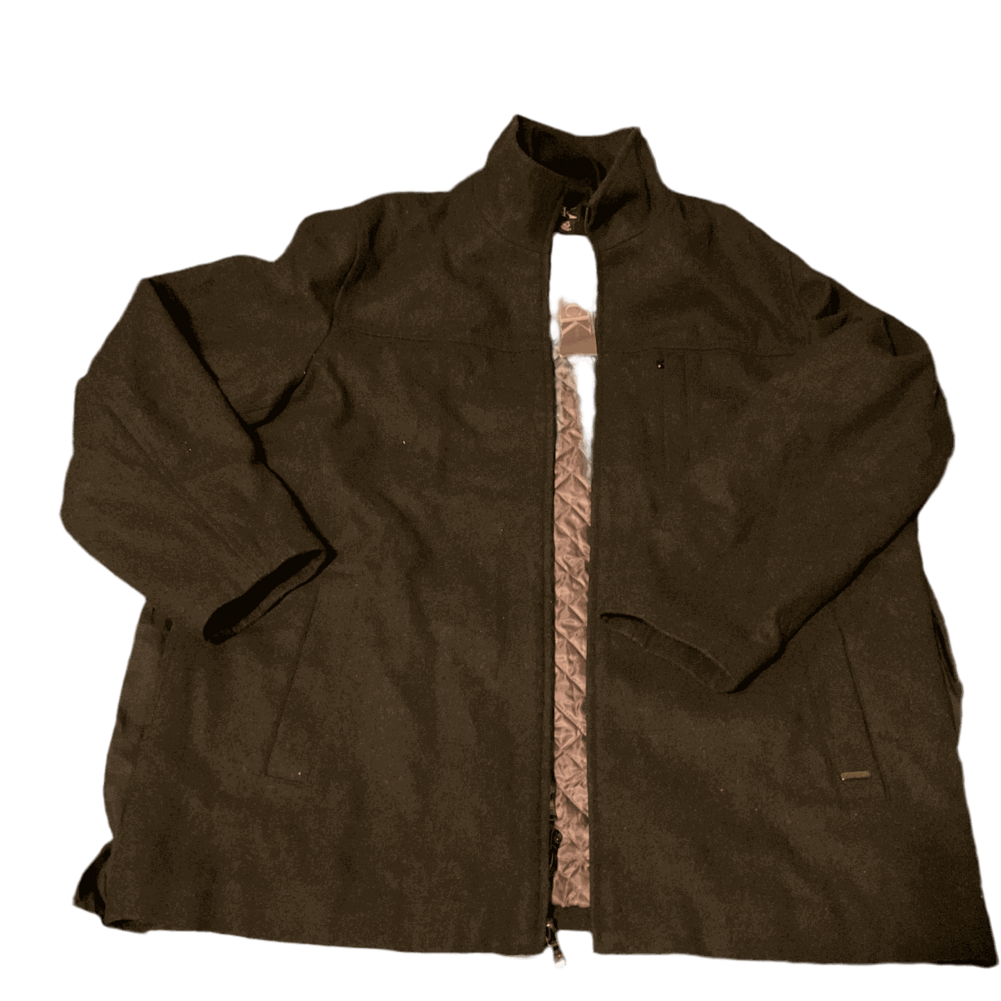 Calvin Klein Black Wool Blend Mens Double Zip Coat Size XL