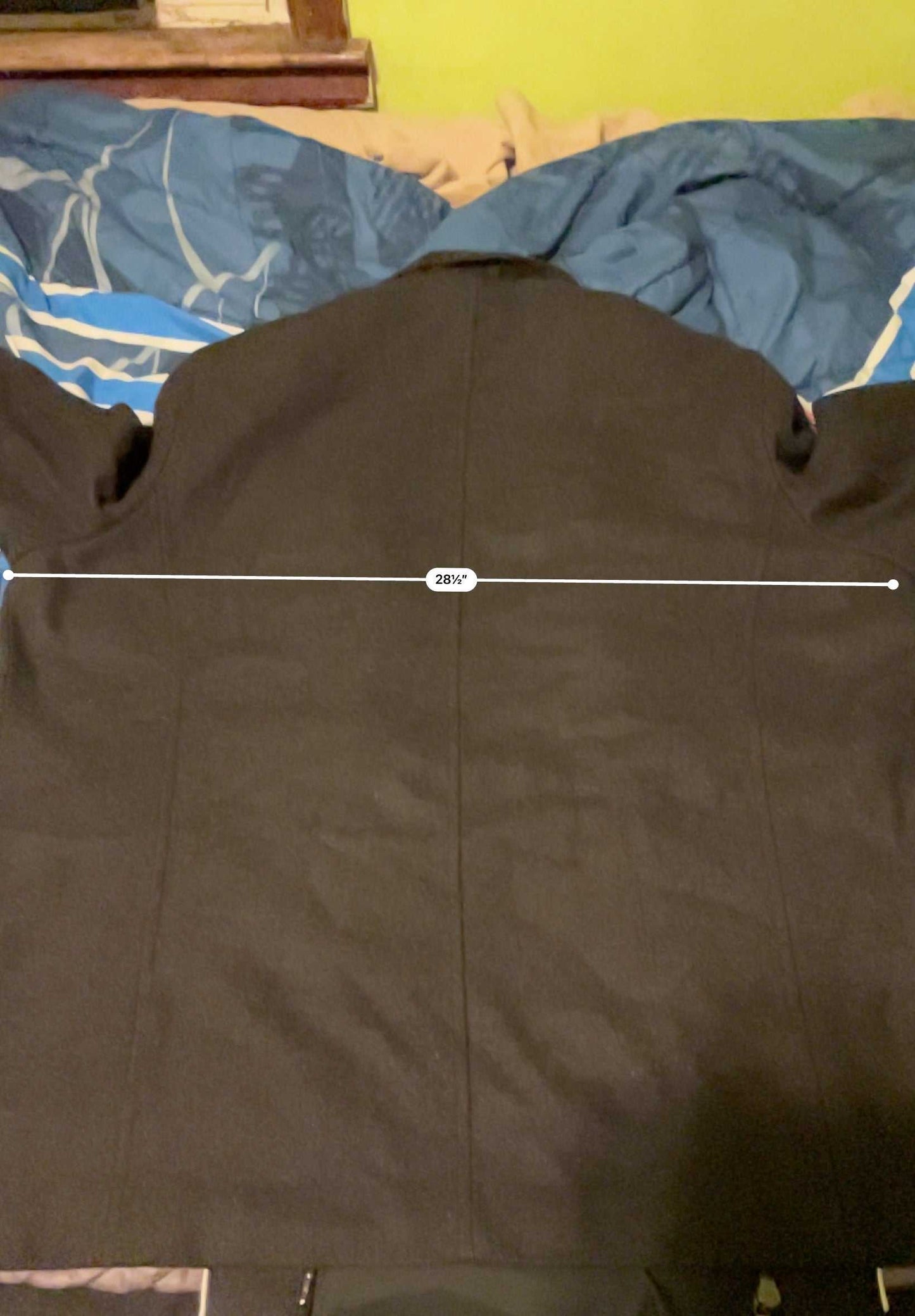 Calvin Klein Black Wool Blend Mens Double Zip Coat Size XL