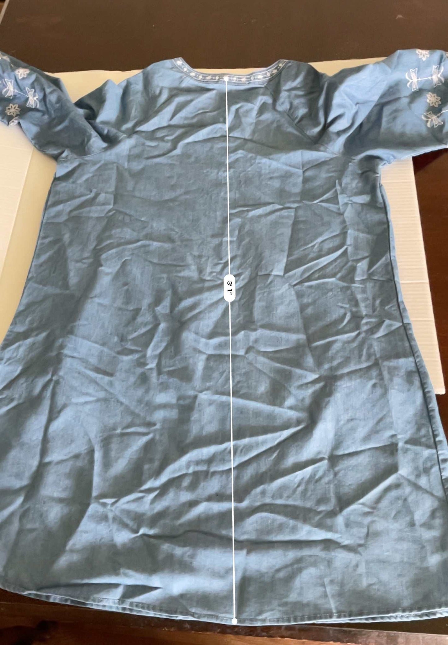 Embroidered Denim Tunic Dress