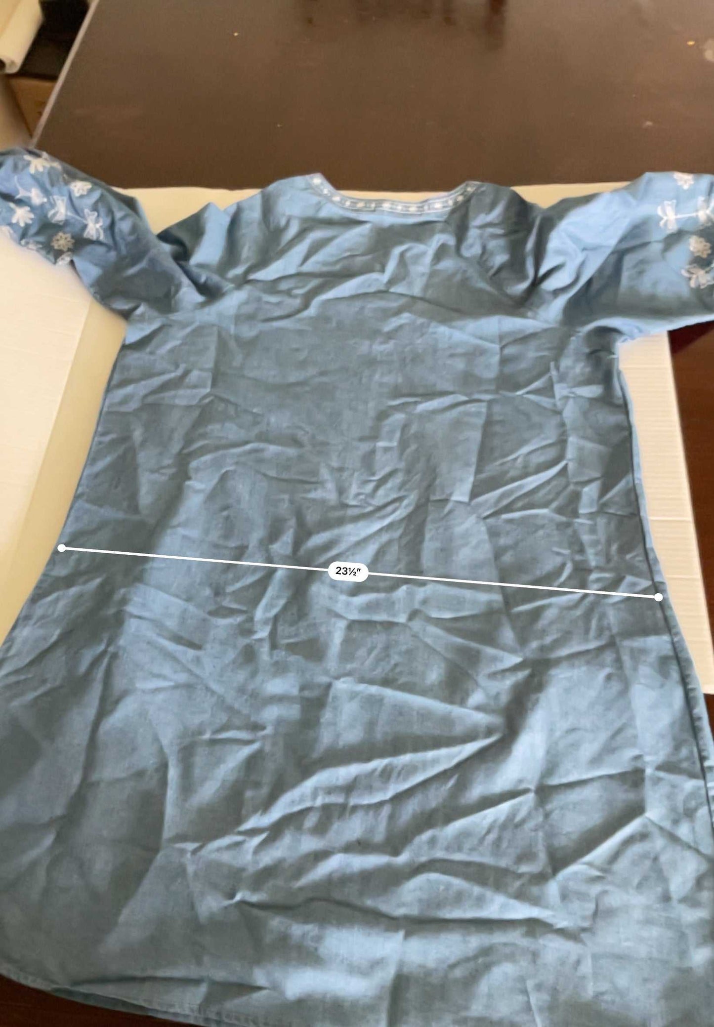 Embroidered Denim Tunic Dress