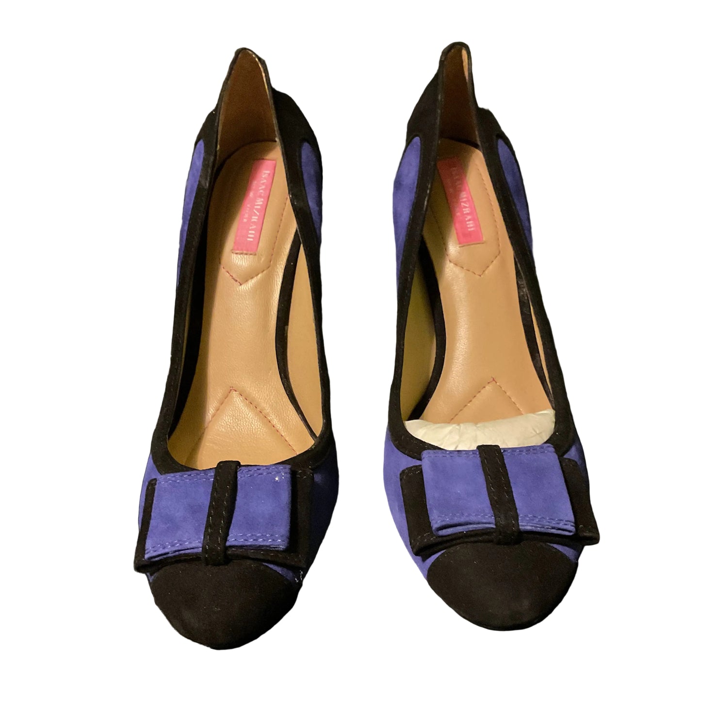 ISAAC MIZRAHI Leah Bow Front Suede Classic Pumps ColorblockSize 9.5