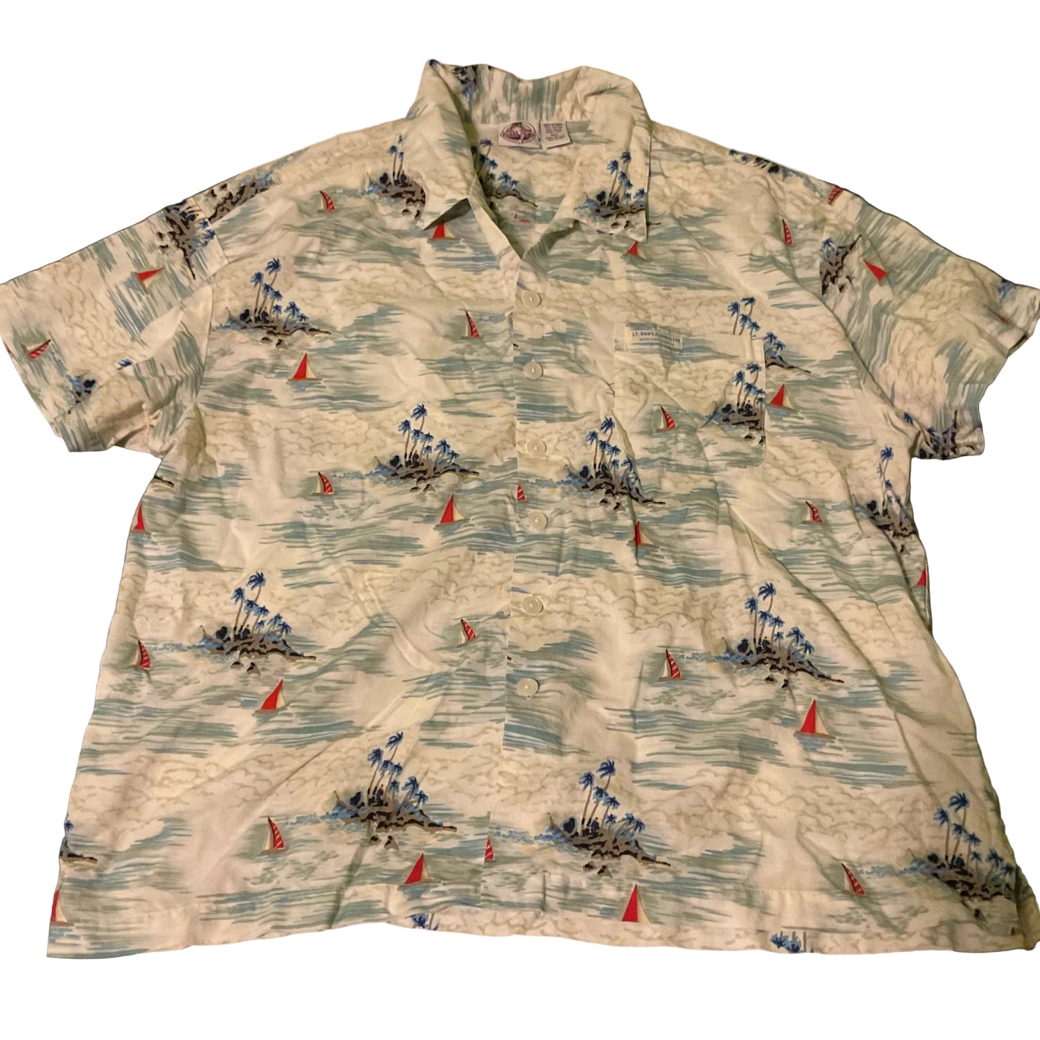 Bubba Gump shirt XXL in good condition with nautical print and palm trees