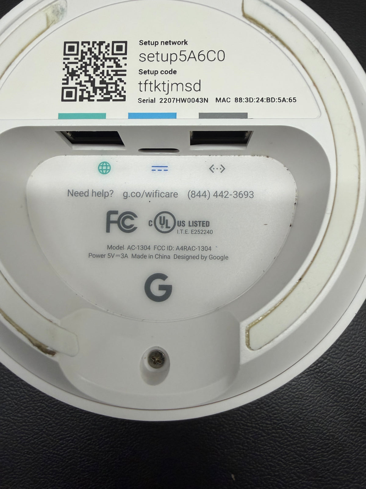 Google Wifi Mesh Router / Access Point (Model AC-1304)