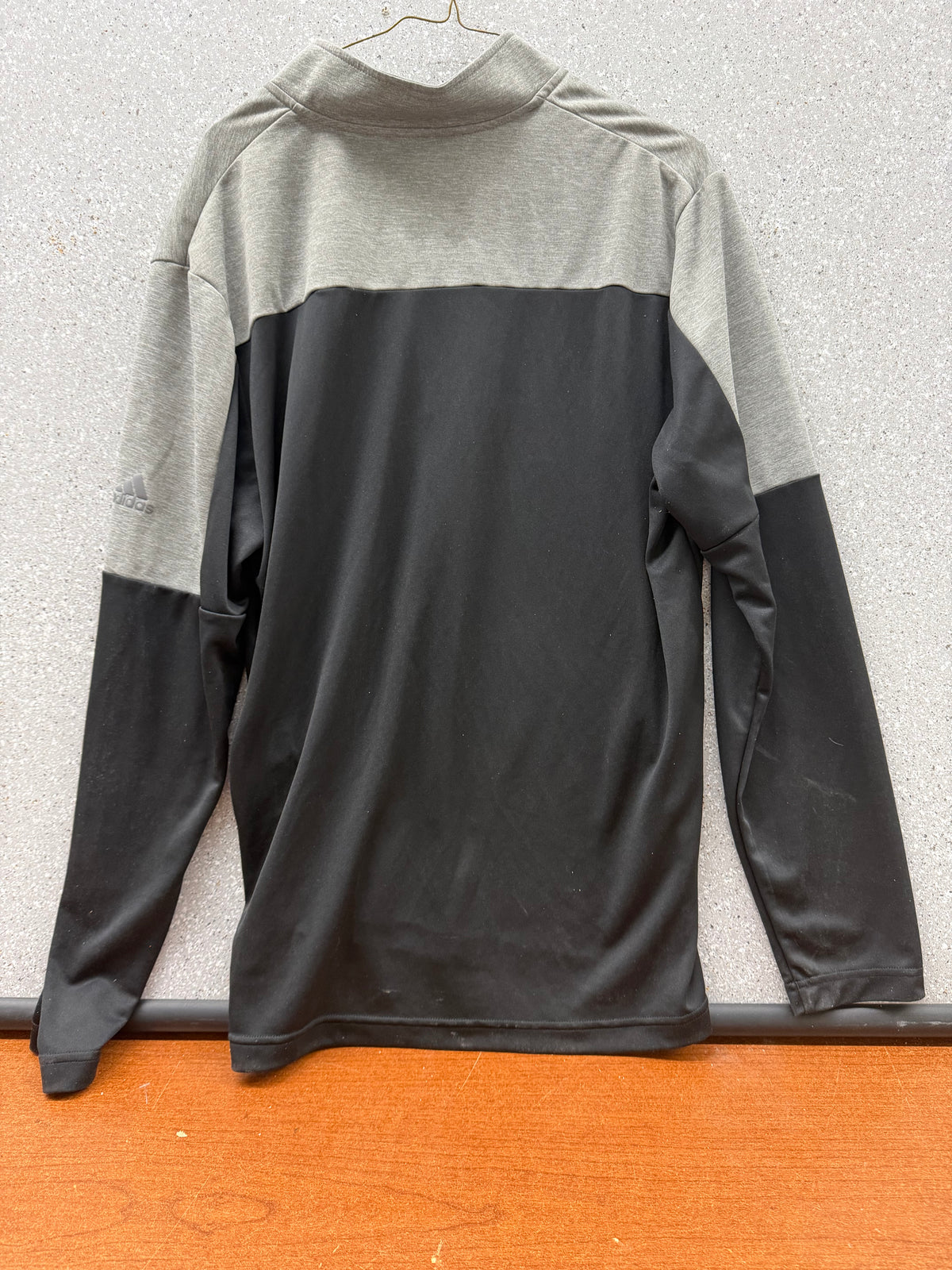 adidas Men's Primegreen Colorblock 1/4 Zip Pullover Sweatshirt - Gray/Black (Large)