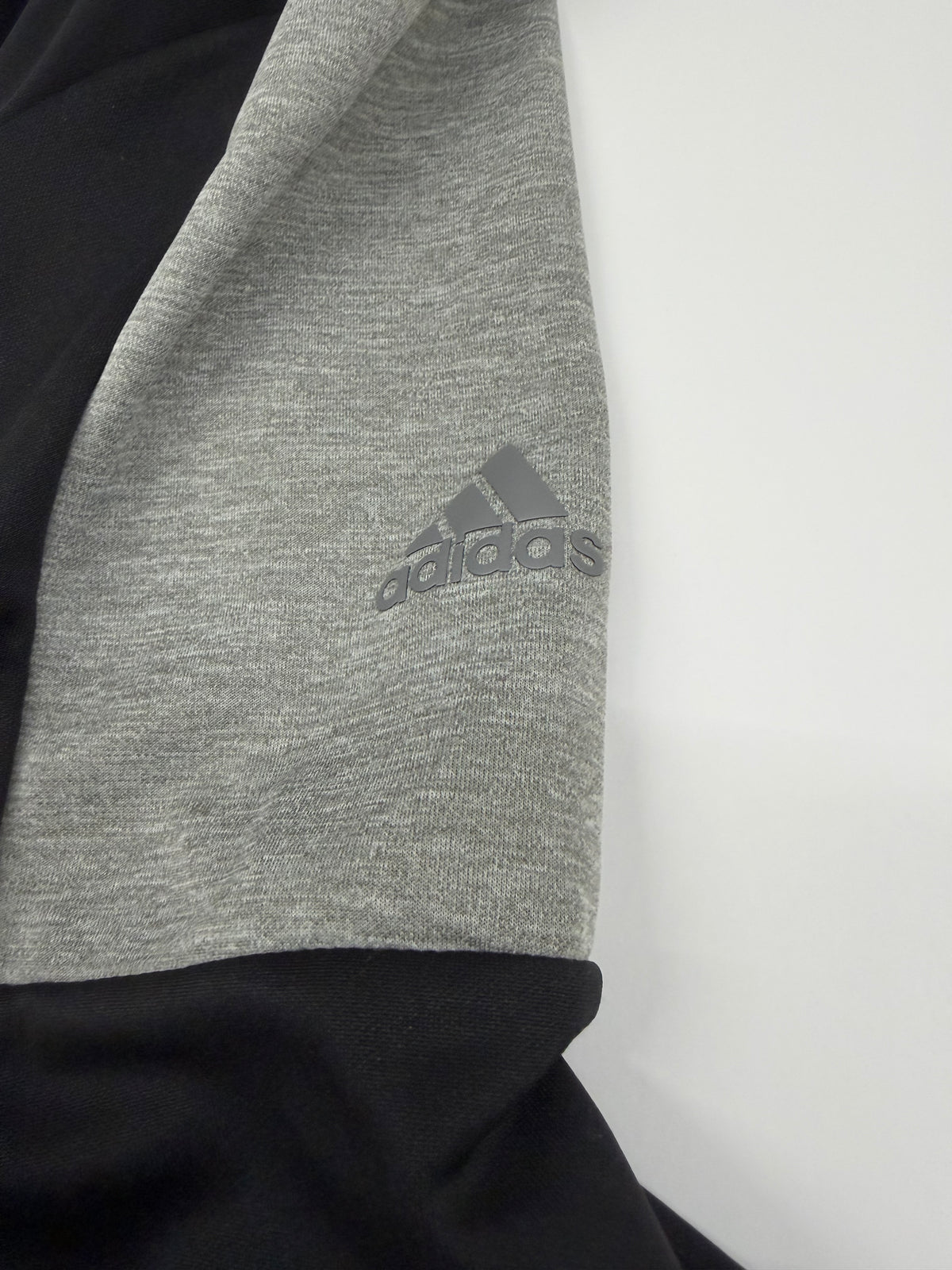 adidas Men's Primegreen Colorblock 1/4 Zip Pullover Sweatshirt - Gray/Black (Large)