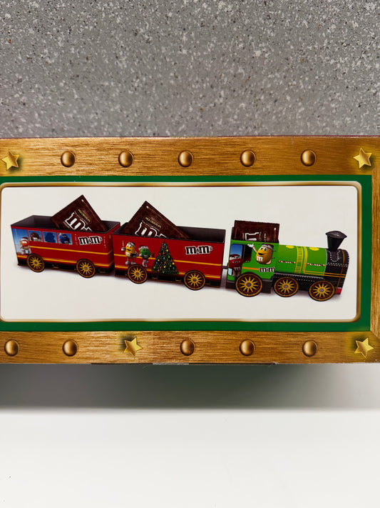 M&M's Tin Train Set Holiday Candy Collector Item - NIB (Includes 3 Fun Size Packs)