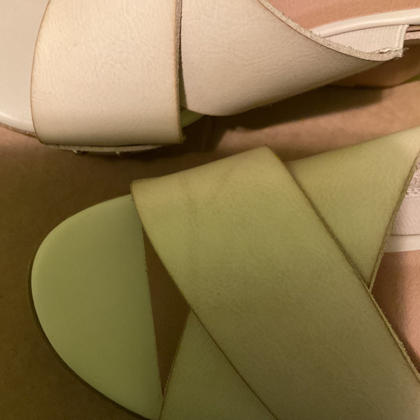 Torrid Bone PU Platform Wood Wedge Sandals – Size 6.5 (Wide Width)