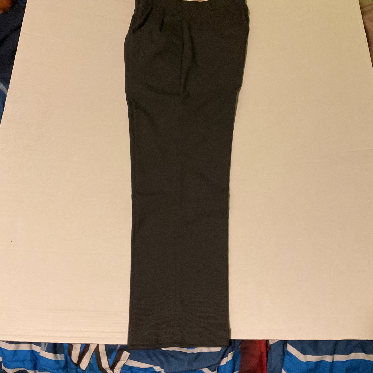 AXIST Essentials Men’s Dress Pants 33x32 Gray Micro Check Flat‎ Front Wool Blend