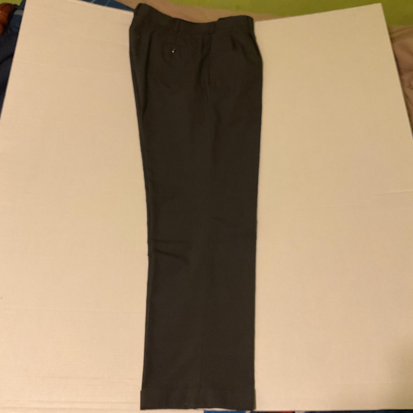 AXIST Essentials Men’s Dress Pants 33x32 Gray Micro Check Flat‎ Front Wool Blend