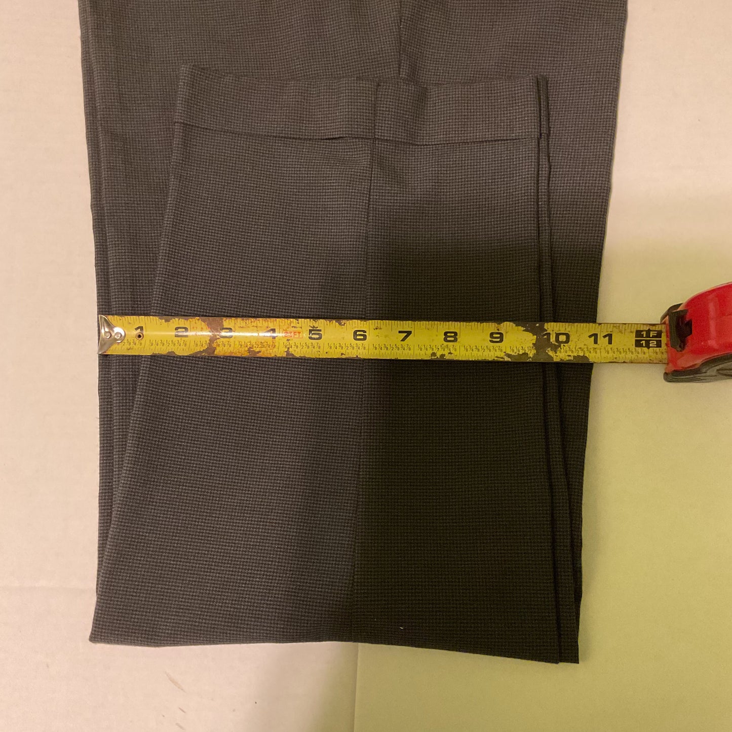 AXIST Essentials Men’s Dress Pants 33x32 Gray Micro Check Flat‎ Front Wool Blend