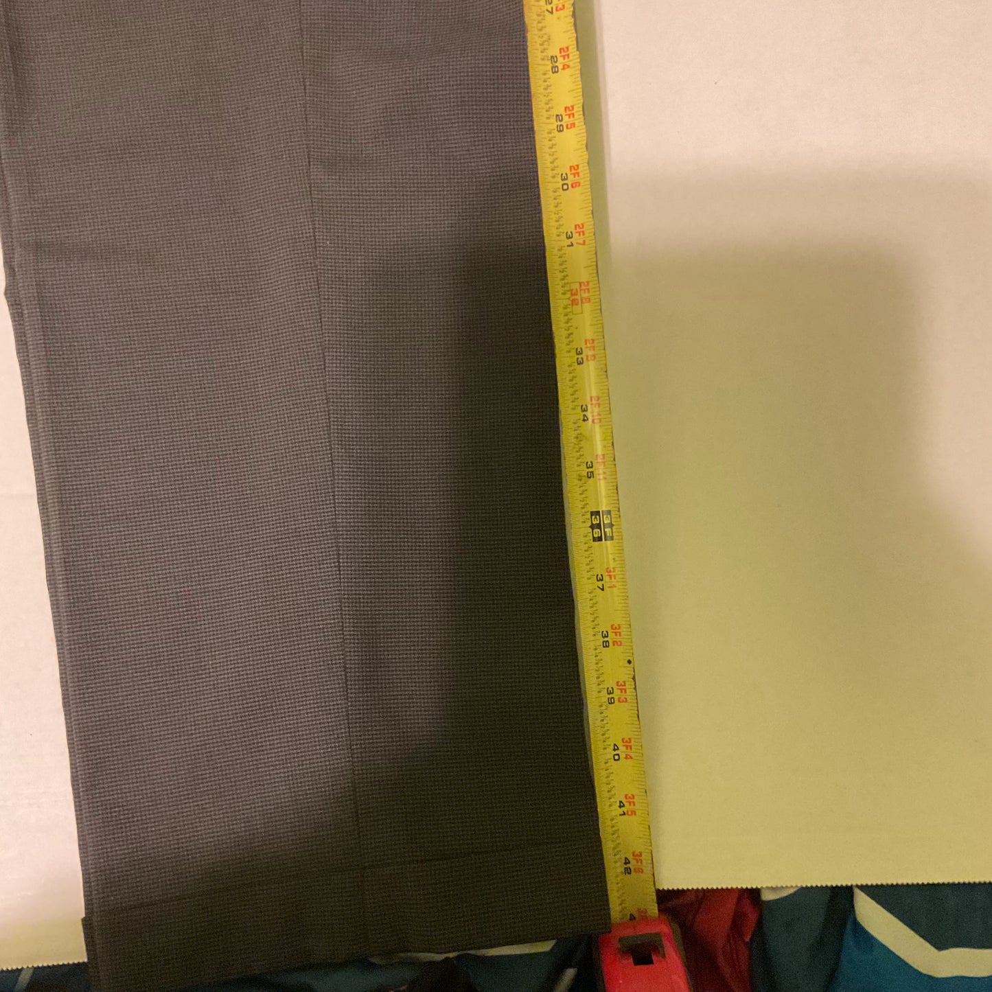 AXIST Essentials Men’s Dress Pants 33x32 Gray Micro Check Flat‎ Front Wool Blend