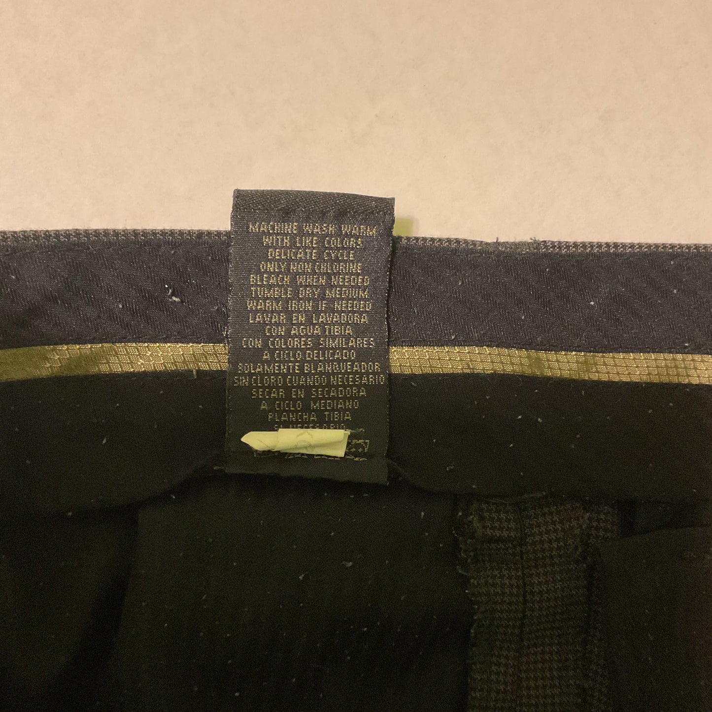 AXIST Essentials Men’s Dress Pants 33x32 Gray Micro Check Flat‎ Front Wool Blend