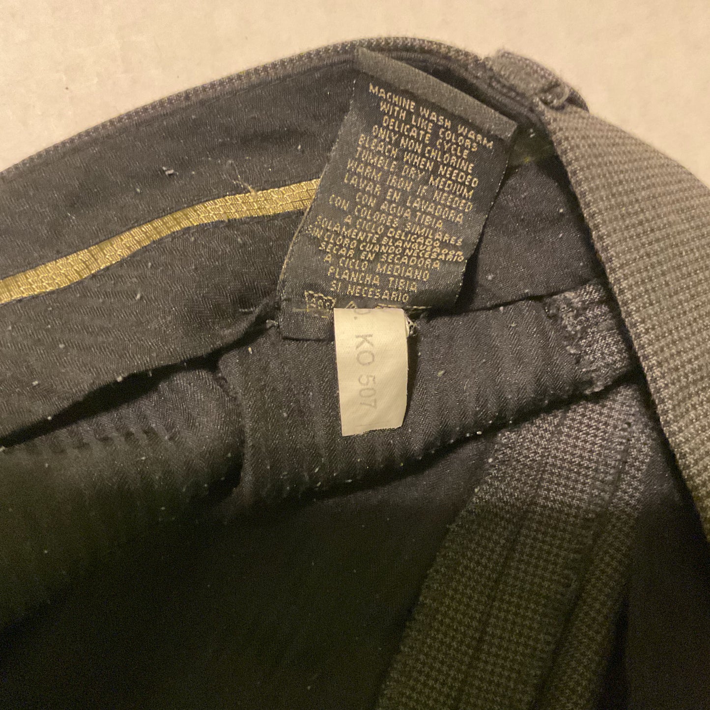 AXIST Essentials Men’s Dress Pants 33x32 Gray Micro Check Flat‎ Front Wool Blend