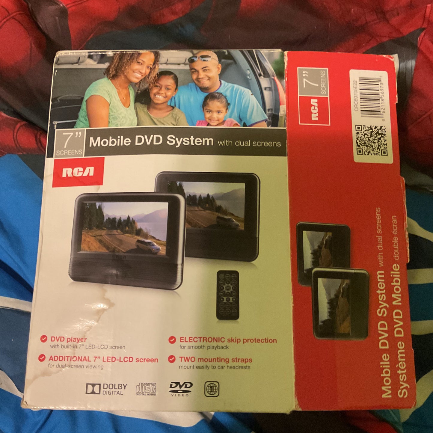 RCA 7" Mobile Dual Screen DVD System - Car Headrest Entertainment Set NO REMOTE