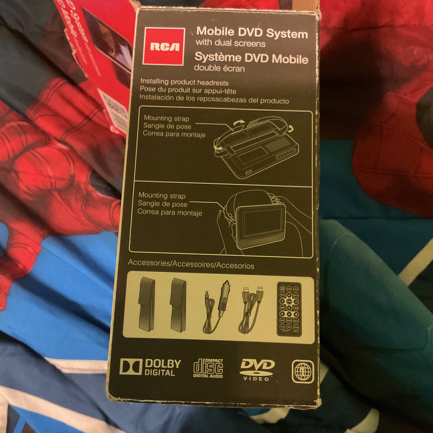 RCA 7" Mobile Dual Screen DVD System - Car Headrest Entertainment Set NO REMOTE